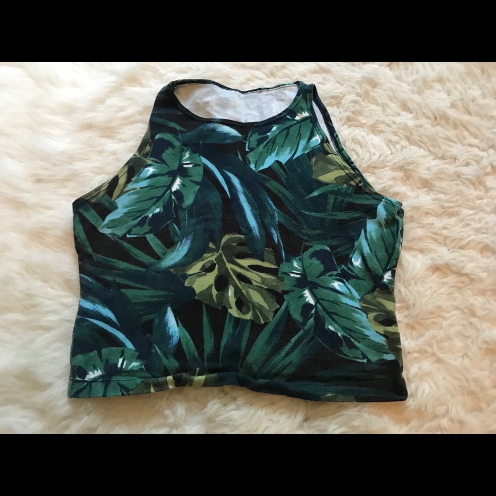 American apparel jungle print crop top